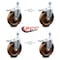 Service Caster 5 Inch High Temp Phenolic Swivel 10mm Stem Caster Set with Total Lock Brake SCC-TSTTL20S514-PHSHT-M1015-4 - alternate 2